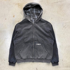 Sweat-shirt à capuche réversible surdimensionné personnalisé avec fermeture éclair, design patchwork à double couche, style streetwear, par un fabricant de vêtements - Product Image 4