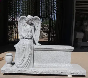 현대 화강암 천사 기념 묘석 손 조각 대리석 천사 조각 마석과 묘비에 앉아 가격