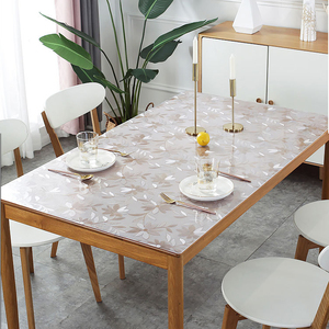 Mantel transparente envuelto en PVC, lavable, resistente al aceite, cubierta de mesa, mantel a prueba de polvo para mejorar el hogar - Product Image 4