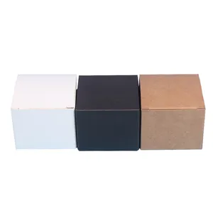 通用空包装方形白色/黑色/牛皮纸护肤霜罐化妆盒首饰盒