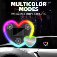 Lampe LED universelle solaire en forme de cœur pour fenêtre de voiture, lampe d'ambiance en forme de cœur de pêche pour décoration extérieure et intérieure de voiture, cadeau
