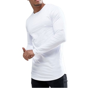 High Quality Men Long Sleeve Blank T-Shirt <b>Round</b> Neck Muscle Fit T-Shirt For Men With Your Own Logo - Product Image 1