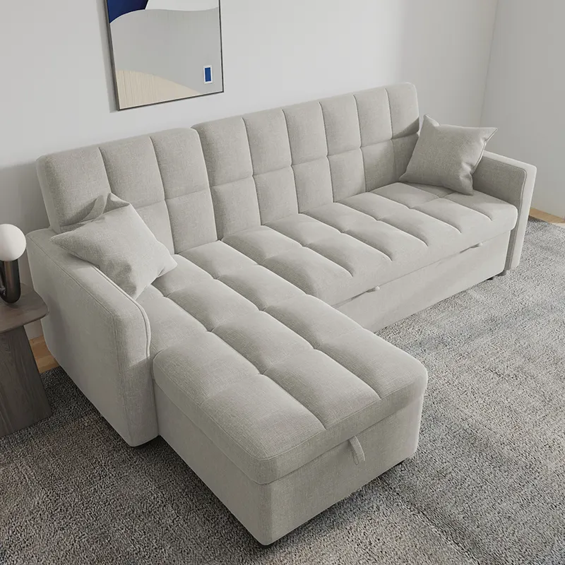 Sofá moderno de escritório, sofá moderno de forma l para escritório e cama dobrável