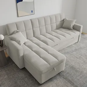 Sofá Convertible de oficina en forma de L, moderno, plegable, para dormir