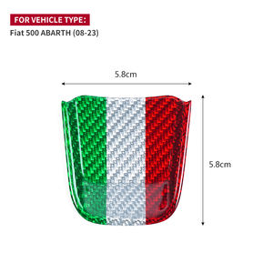 Kit d'accessoires d'intérieur d'autocollant décoratif de menton de volant de fibre de carbone pour <span class=keywords><strong>Fiat</strong></span> <span class=keywords><strong>500</strong></span>/ABARTH 2020-2023 - Product Image 6