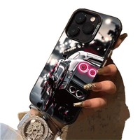 Coque de téléphone portable en TPU et PC avec impression de voiture de sport, argentée électroplaquée, pour iPhone X, XR, XS, 11, 12, 13, 14, 15, 16, 17, 18 Pro Max
