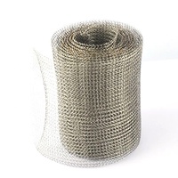 Filet en treillis métallique tricoté en acier inoxydable de 5 po x 32 pi pour filtration gaz-liquide et lutte antiparasitaire (escargots, serpents, rats), soudable