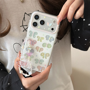 เคสโทรศัพท์ลายผีเสื้อสีสันสดใสสองชั้นสำหรับ iPhone 17 Pro Max 16 15 สำหรับสาวๆ รุ่น Spring Summer Hollow - Product Image 1