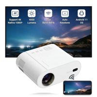 迷你液晶视频投影仪 1080P 4K 支持 Android 11 微型短焦便携式户外 LED 投影仪 4000 流明