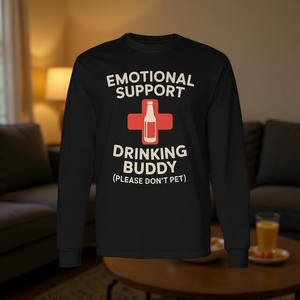 Camiseta de manga larga Emotional Support Drinking Buddy, por favor, no acariciarme - Product Image 3