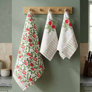 Ensemble de serviettes de bain pour hôtel et spa en coton écologique de haute qualité, design brodé 'Berry Patch', couleur unie, forme carrée - Product Image 3