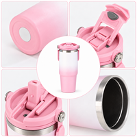 Bouteille d'eau isotherme personnalisée 30oz Ombre en acier inoxydable avec poignée de transport Stanleeyse et base conique pour cadeaux de fête et fitness