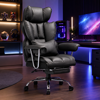 Chaise de bureau ergonomique en cuir avec repose-pieds, chaises de bureau de direction réglables, chaises de luxe modernes et luxueuses pour le bureau