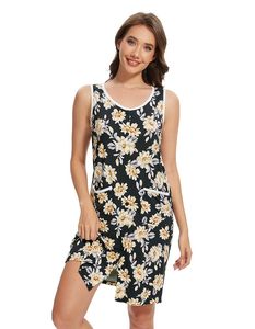 Liquidación de Pijamas: Camisón sin Mangas para Mujer, con Botones al Frente, Color Sólido, Largo hasta la Rodilla, Gran Venta de Liquidación - Product Image 4