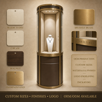 Vitrine de présentation de bijoux en verre incurvé avec éclairage LED pour magasin de bijoux, boutique, aménagement de magasin, vente en gros
