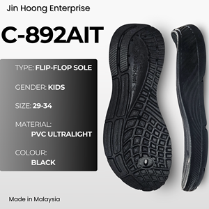 Sandalias Jin Hoong para Niños C-892AI, Suela de PVC Negra, Duraderas, Resistentes al Agua, Ligeras, Cómodas, Plantilla Integrada - Product Image 1