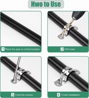 Support de fixation robuste pour tuyau rigide en acier inoxydable avec 2 trous, pince de suspension en U pour câble