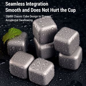 Ensemble de pierres à <span class=keywords><strong>whisky</strong></span> Ti Cubes de glace en métal Ti réutilisables Roches de refroidissement rechargeables non fondantes pour <span class=keywords><strong>whisky</strong></span> et autres boissons - Product Image 4