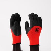 Gants de travail antidérapants en coton polyester gris 13 jauges avec paume enduite de latex froissé