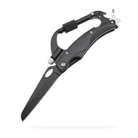 Couteau pliant multifonction 7-en-1 LED avec mousqueton, tournevis portable, ouvre-bouteille, outil de camping EDC OEM