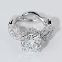 Anillo de Diamante Cultivado en Laboratorio de 8.2ct con Nuevo Diseño, Certificado IGI, Anillo de Compromiso de Oro con Diseño de Vid Trenzada, Joyería Fina, Corte Brillante