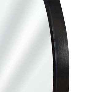 Miroir mural rond moderne décoratif de 24 pouces avec cadre en métal noir pour salon et salle de bain - Product Image 5