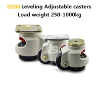 Roulette pivotante industrielle rétractable de 3 pouces pour usage intensif de 250kg en aluminium, fer, nylon, hauteur réglable, mise à niveau principale OEM