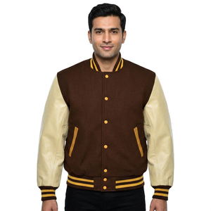 Custom Men's Winter Letterman Jacket with Leather Sleeves High-Quality Varsity Jackets Custom Logo Plus Size for Mens - Product Image 1
