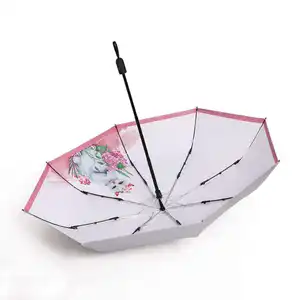 저렴한 현대 스타일 3 접는 비오는 날 제품 캡슐 비 수동 오픈 접는 우산 숙녀