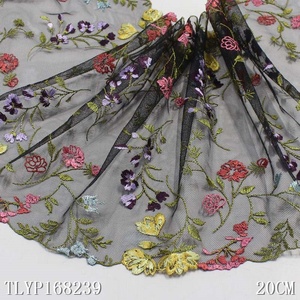 Exquis OEM 3D 21CM Nude Tulle Coloré Fleur Broderie Dentelle Garniture Voile Dentelle Tissu pour Femmes <span class=keywords><strong>Soutien</strong></span>-<span class=keywords><strong>Gorge</strong></span> Accessoires - Product Image 6