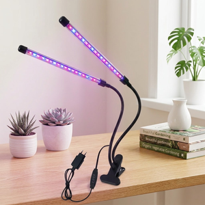 Plant Shelf <b>Light</b> 6W 8W Dual Head Clip Lamp With Timer and Dimming for Small Indoor Plants and Herbs - Product Image 1
