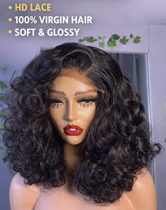 Parrucca all'ingrosso di capelli brasiliani per donne nere, <span class=keywords><strong>bob</strong></span> <span class=keywords><strong>corto</strong></span> e voluminoso 1HD in pizzo senza colla con capelli umani grezzi ad alta densità - Product Image 2