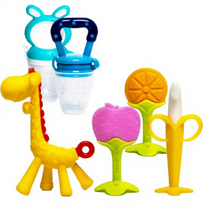 <span class=keywords><strong>Juguetes</strong></span> de silicona para la dentición de bebés de 0 a 6 meses, material seguro, se puede hervir y <span class=keywords><strong>esterilizar</strong></span>, juego de comederos de frutas para recién nacidos - Product Image 1