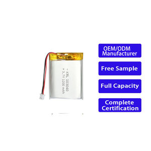 بطارية ليثيوم أيون شبه صلبة KRL 103040 بسعة 1200 مللي أمبير وجهد 3.7 فولت، معتمدة من CE، تدوم لـ 500 دورة، مناسبة لبنك الطاقة مع شعار مخصص - Product Image 1