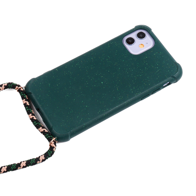 Luxury Design Shockproof Eco-friendly Recycled Phone case with Crossbody Strap Lanyard Material for Samaung