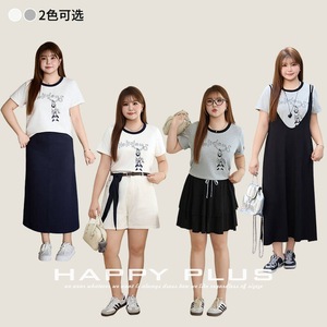 รันฉีเสื้อยืดปักลายผู้หญิงสีเทาสีขาวแขนสั้นผ้าฝ้ายพิมา บรีธเอเบิล คอลเลจ สไตล์ ท็อป N9209 - Product Image 5
