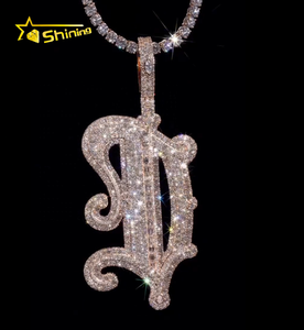 จี้เพชรโมอิสซาไนต์แบบกำหนดเองพร้อมสร้อยคอแบบเทนนิส เงินแท้ 925 ประดับเพชร <span class=keywords><strong>VVS</strong></span> เต็มเส้น สไตล์ฮิปฮอป - Product Image 2