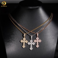 Pendentif Croix Hip Hop en Moissanite Argent 925, Pendentif Croix Glacé avec Certificat GRA