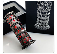 Tour à dés vintage en argent avec chiffres rouges, à sept niveaux, pour collectionneurs, cadeau d'anniversaire