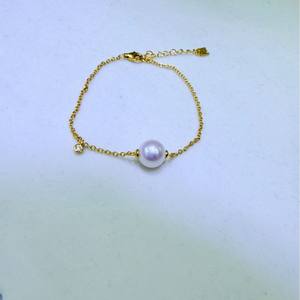 Zhuji 8.5-9mm Freshwater <b>Pearl</b> <b>Bracelet</b> 925 <b>Silver</b> Aurora Round Road Adjustable Geometric Religious Trendy Bangles - Product Image 1