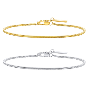 Bracciale a Catena Spina di Pesce Placcato Oro 18K all'Ingrosso, Gioielli Unisex Minimalisti in Acciaio Inossidabile a <span class=keywords><strong>Serpente</strong></span> Quadrato - Product Image 1