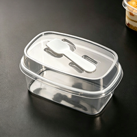 Gobelets ronds en plastique transparent pour desserts, avec cuillères et couvercles, jetables, pour mousse, pudding, yaourt, parfait, pour boulangerie