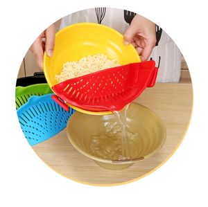 Panier filtrant universel pliable en silicone pour la cuisine Clip de passoire à large ouverture pour fruits légumes passoires passoires - Product Image 4