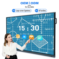Tableau blanc interactif intelligent 4K UHD de 65, 75, 86 pouces avec Android/Windows, 40 points tactiles, fente OPS, pour l'éducation et les réunions (FCC/CE)