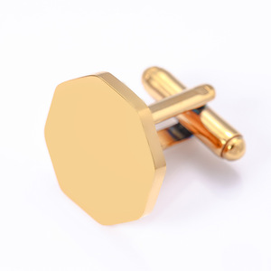 Men's 18mm <strong>Octagonal</strong> Stainless Steel <strong>Cufflinks</strong> with Customizable Logo Fashionable Shirt Buckles for Weddings Christmas Parties - Product Image 2