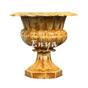 Florero de hierro fundido redondo de Imperio Romano, adornos para césped <span class=keywords><strong>exterior</strong></span>, macetas <span class=keywords><strong>grandes</strong></span> de Metal rústicas para jardín, al aire libre - Product Image 5