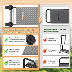 <b>Foldable</b> Garden Large Tool Pouch Wider EVA Foam Kneeling Pad Kneeler and Seat Heavy Duty Gardening Stool Kneeling <b>Bench</b> - Product Image 6