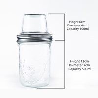 Bocaux en verre à double paroi pour overnight oats, pots à yaourt hermétiques, coupelles à salade portables, ensembles de tasses à petit-déjeuner avec couvercle et cuillère, logo personnalisé