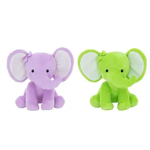 Plush Animal Toy 2022 Cute Super Soft Stuffed Animal Elephant Plush Purple Elephant Wholesale Cuddly OEM Logo Design Toutou Elephant Soft Toy