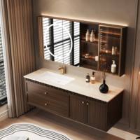 Ensemble de meuble-lavabo de salle de bain moderne de luxe en contreplaqué noir, 30 pouces, avec lavabo